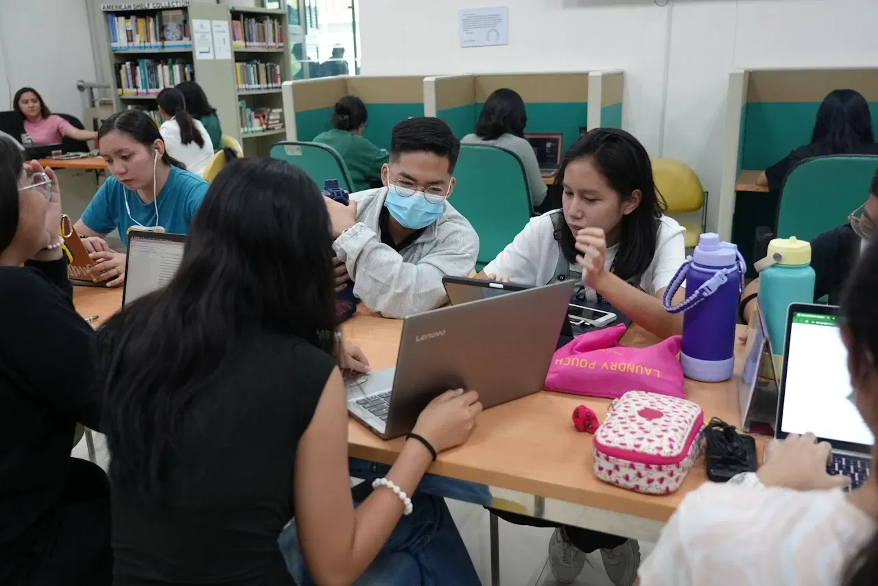 people in library